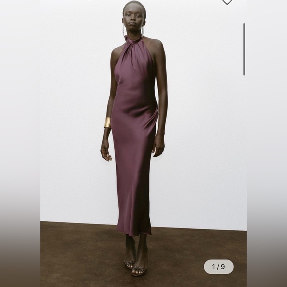 🔥🔥zara Purple Halter Neck Dress - Picture 2 of 7